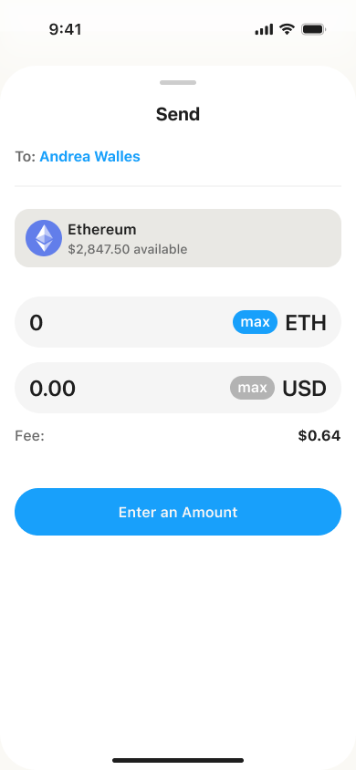 Mobile, send, enter amount