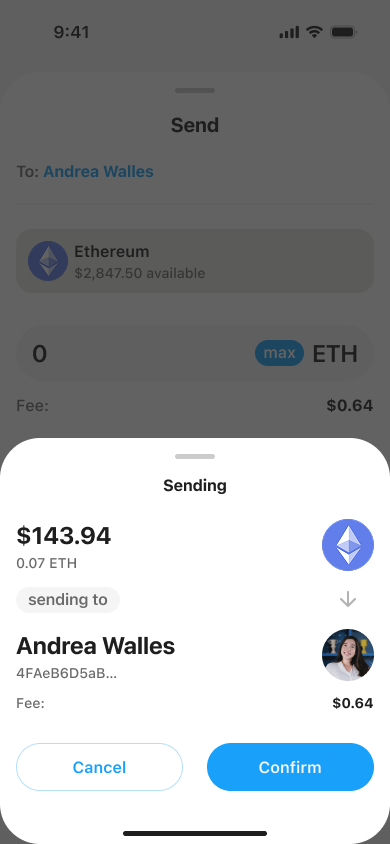 Mobile, send, confirm